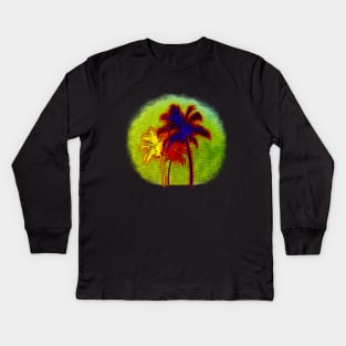 Many Colors Of Palm Trees Kids Long Sleeve T-Shirt